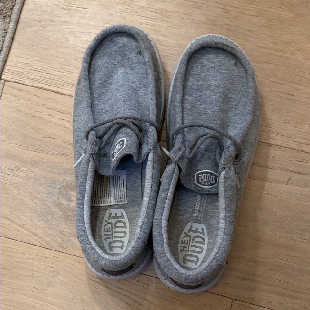 Hey Dude Men's Light Gray Slip-On Loafers